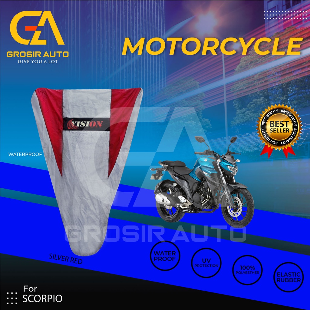 Cover Motor / Pelindung Sarung Motor / Penutup Motor Xride Vision Silver Merah Waterproof