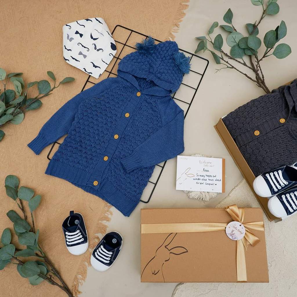 LIO036 Boys Baby Hampers 0-12 months/ Hampers bayi newborn/ Kado bayi/ baby boys gift set-Seifer Blue