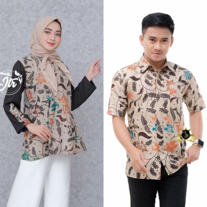 Blouse Batik Wanita Motif Kombinasi Moscrepe Tile Blus Murah Berkualitas Batik