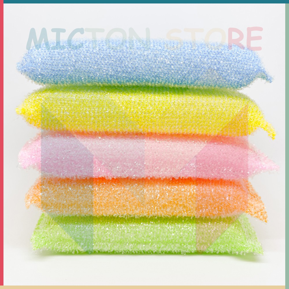 MICTON Sponge Cuci Piring Isi 1 Sikat Warna Warni Murah Original