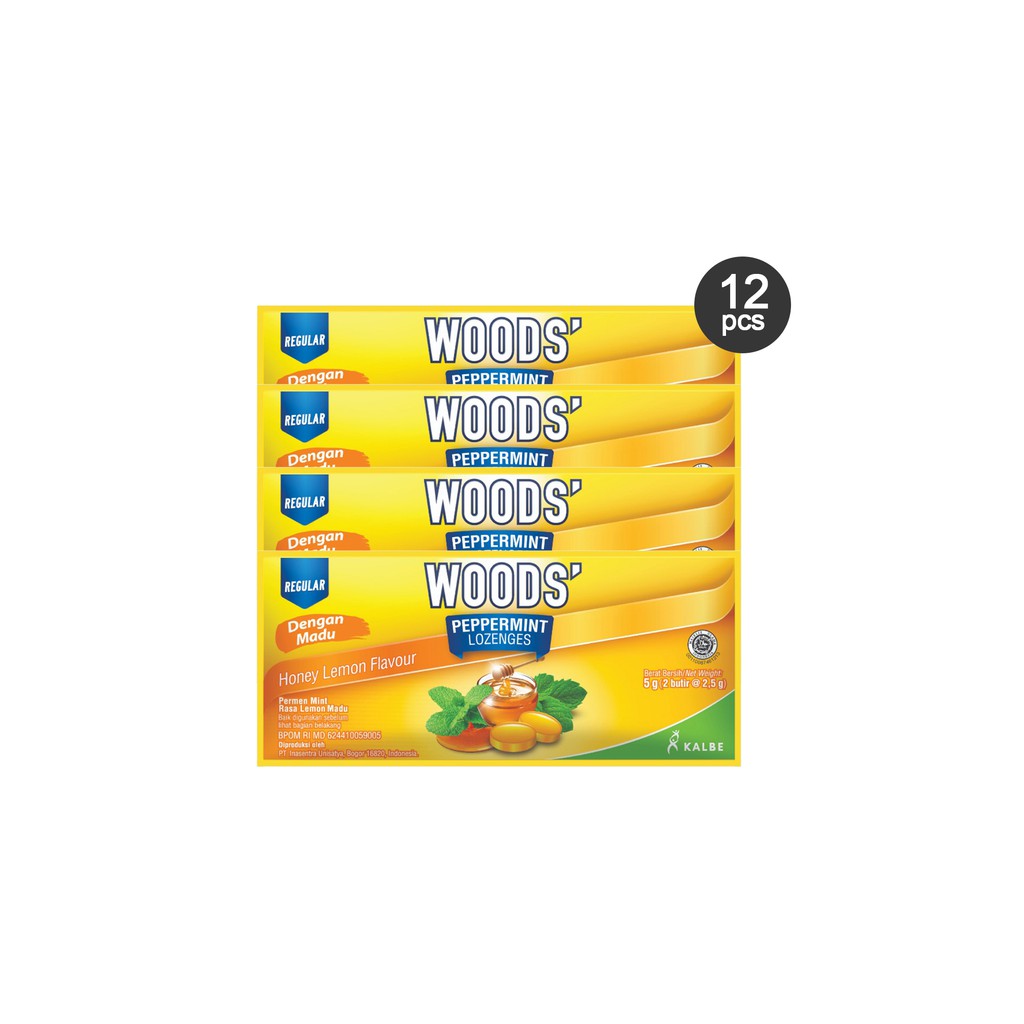 Woods Lozenges Honey Lemon Small Pack Renceng @12pcs