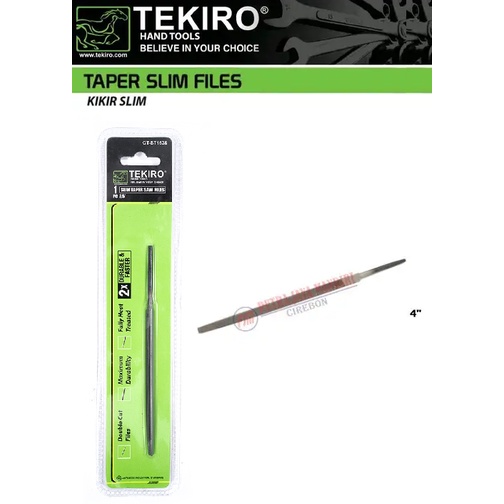 TEKIRO Kikir Gergaji Kayu Segitiga 4 Inch - Slim Taper Files