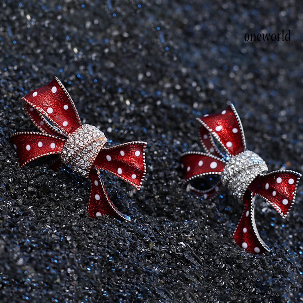 OW@ Brooch Bow-knot Elegant Temperament Shine Universal Stylish Brooch Pin for Banquet