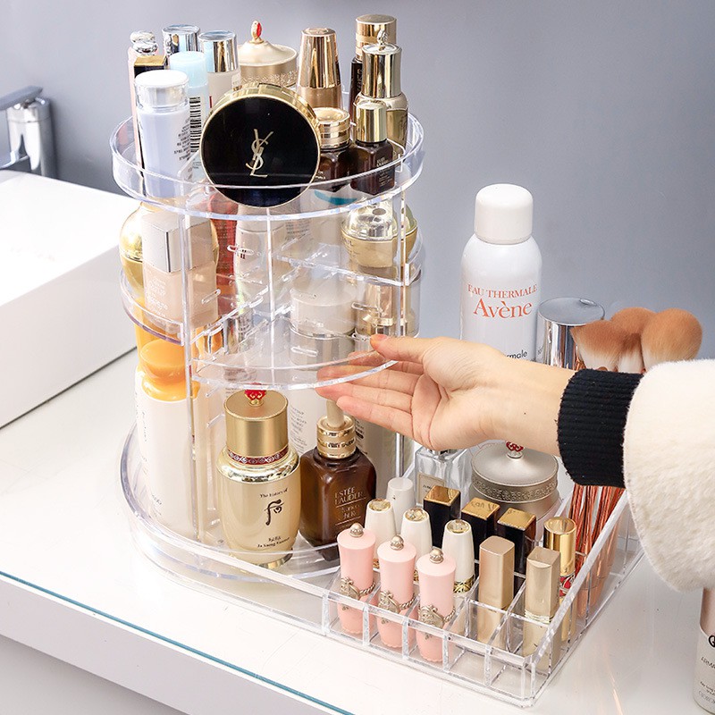 Grosir - R7013 Rak Kosmetik Bentuk L Polos / Rak Make Up / Tempat Penyimpanan Aksesoris Wanita