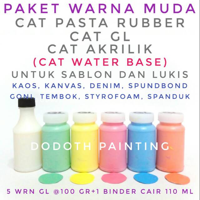 

Paket 5 Cat Pasta Rubber / Cat GL / Cat Akrilik WARNA MUDA