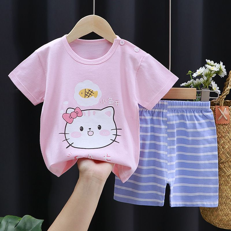 Setelan Anak Laki Laki Perempuan Import Umur 1-5 Tahun Murah Bahan Katun