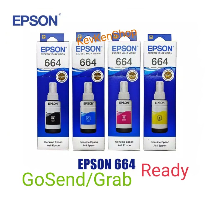 

T6Etfe4E Epson Tinta Printer Original T 664 T664 T6641 6642 6643 6644 - Merah E57Dtgfe