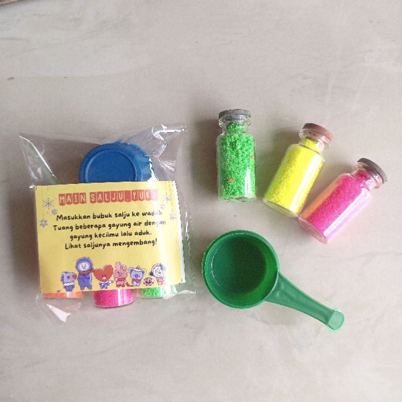 Mainan Anak Salju Instant Bubuk Hidrogel Sensory Play