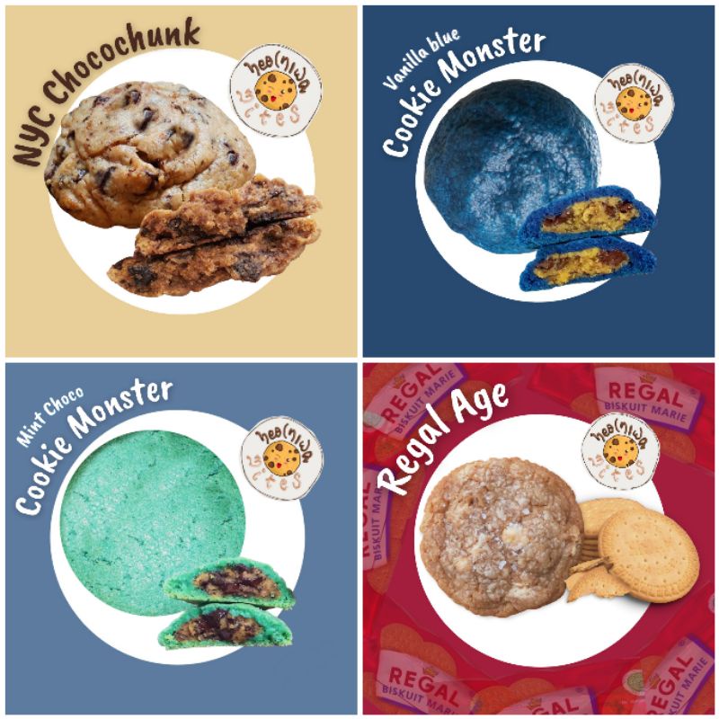 

[THE BOX 4 THE JOY] 1 NYC Chocochunk, 1 Vanilla Blue CookieMonster, 1 MintChoco CookieMonster, 1 Regal Age