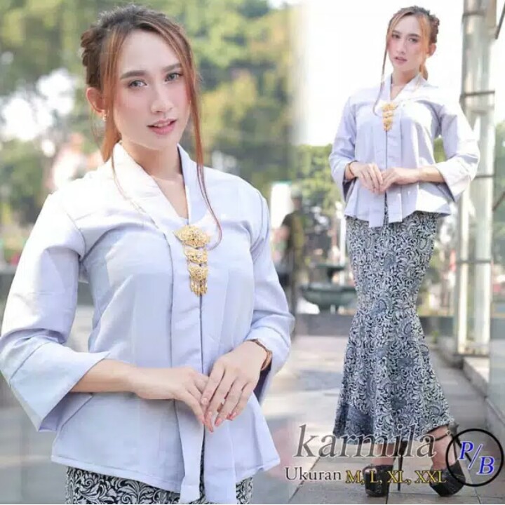 Set Kebaya Kutubaru Floy Rok Duyung Bahan Baloteli Fashion Baru