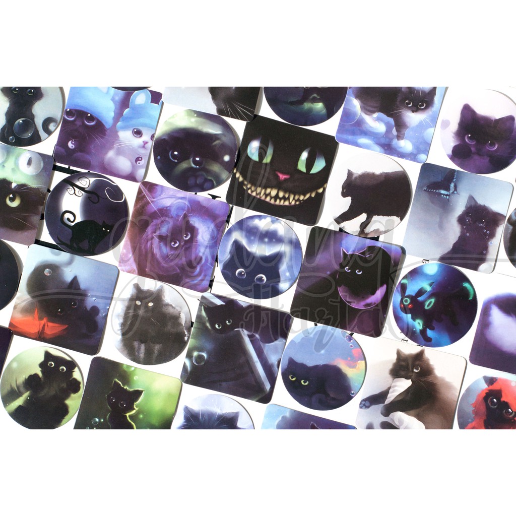 Stiker Black Cat Kucing Hitam Lucu Imut DIY Scrapbook Unik GH 303482