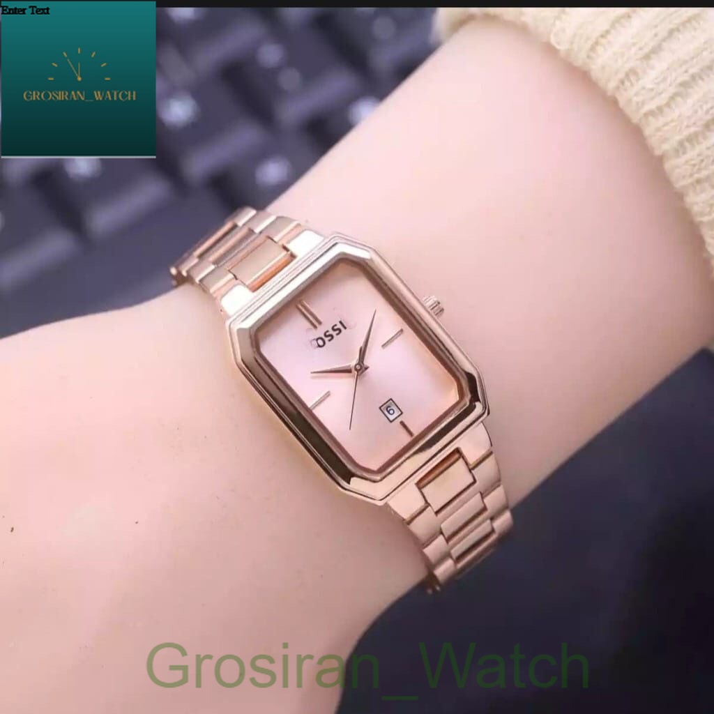 JAM TANGAN WANITA TERBARU PREMIUM MEWAH STAINLISS STEEL TANGGAL AKTIF PERSEGI PANJANG L-39 [G_W]