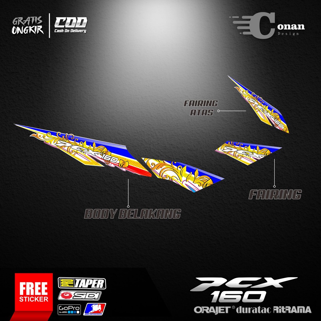 Aksesoris Motor PCX 160 Striping Motor PCX Variasi Motif Batik