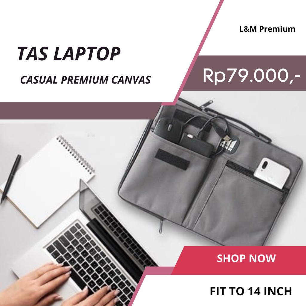 Tas Laptop Selempang Tas Pria Casual Premium Canvas