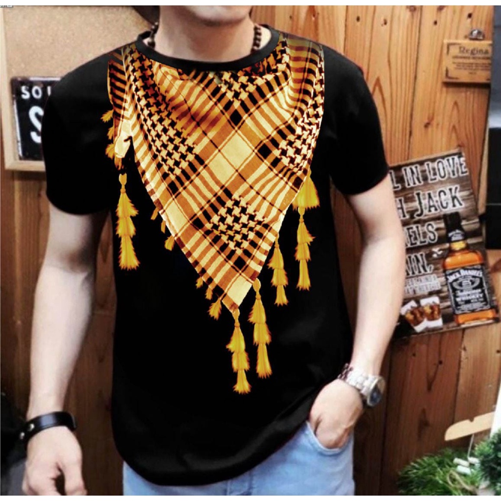 Shalch Trendy / Baju Laki-Laki / Kaos Distro Pria Keren Motif Sorban Oren 02