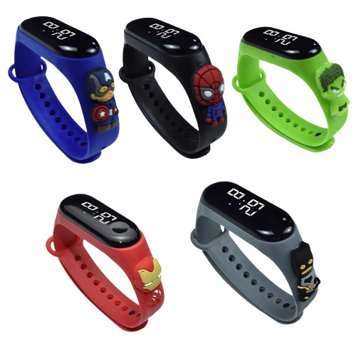 JY J016 Jam Tangan Anak Elektronik Led Motif Kartun Tahan Air Termurah IMPORT