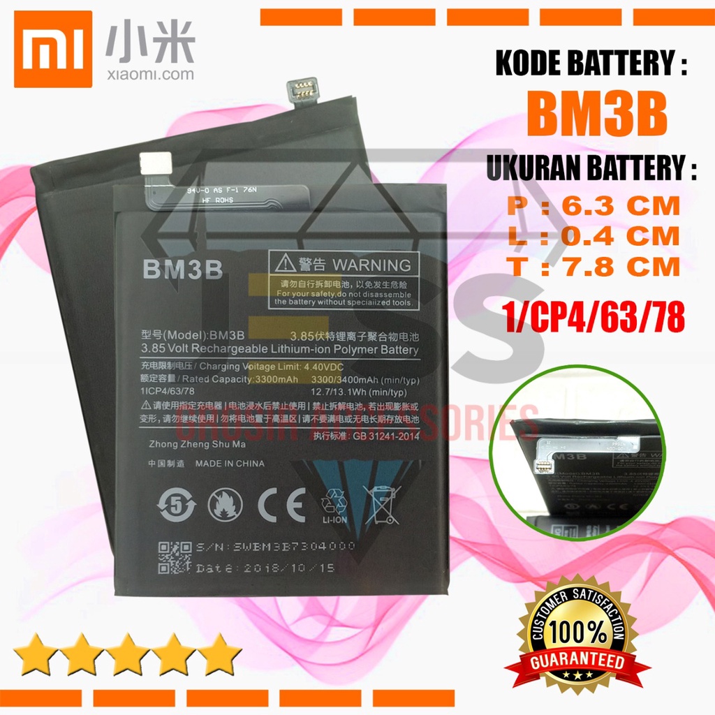 Baterai Battery Original Xiaomi BM3B &amp; BM-3B For Tipe HP MI MIX 2 - MI MIX 2S - MDE5 - M1803D5XE - M1803D5XA - M1803D5XC - M1803D5XT