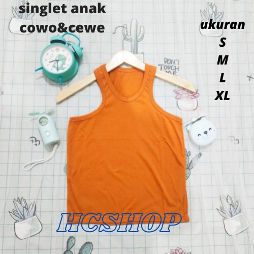 Singlet Polos Anak Unisex Cewek Cowok Ideal Usia 2-16th Singlet Anak Anak Pakaian Anak Unisex