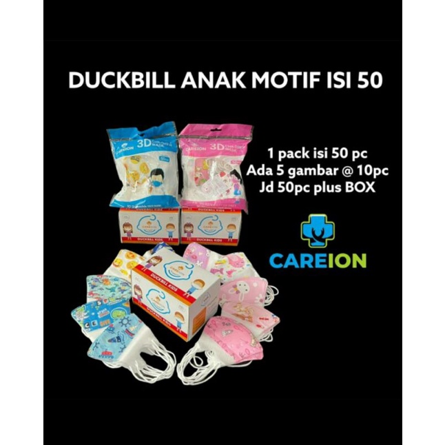 masker duckbill anak isi 50 pcs, kf94 anak, kn95 anak dan medis anak