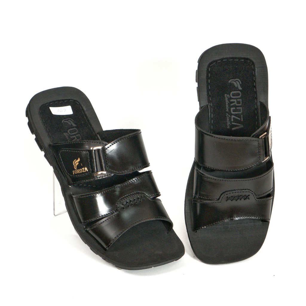 Sendal Pria Kulit Asli Sandal Casual Flip Flop Triple Strap 022