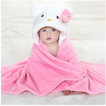 baby Selimut Bayi Topi boneka Karakter selimut karakter Hoodie Baby Blanket 3d