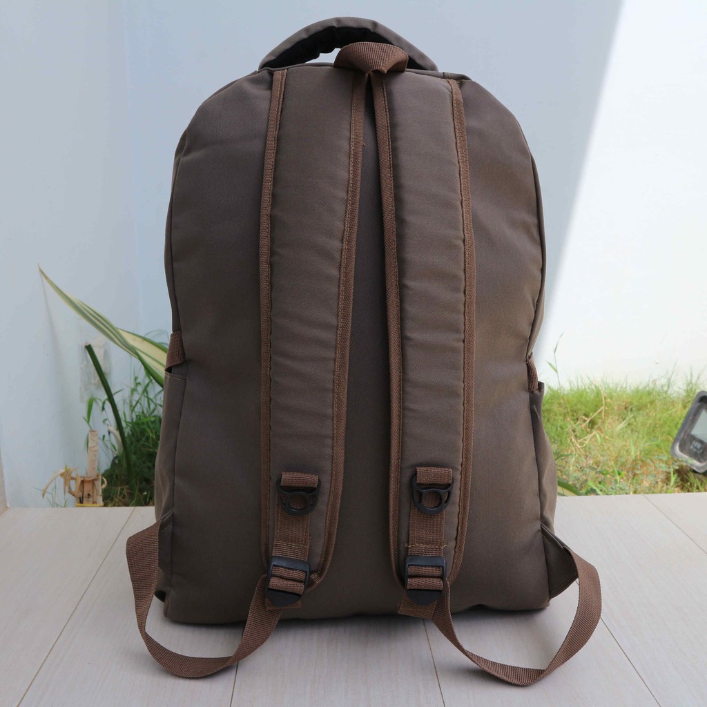 Jual Tas Ransel Gendong Distro Canvas Merk Deka Warna Coklat Murah