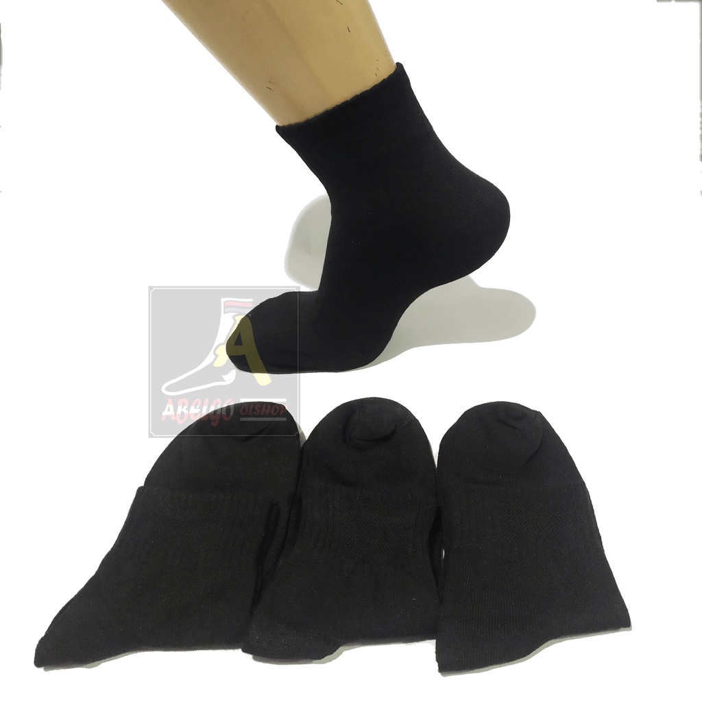 12 pasang- kaos kaki sport pendek hitam polos/kaos kaki kerja/kaos Kaki kantor