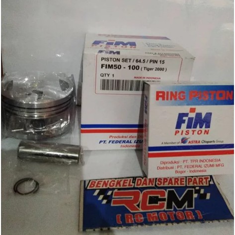 SEKER SEHER PISTON KIT FIM50 TIGER OS 100 DIAMETER 64,5 MM 64.5 MM PEN PIN 15 ORI ORIGINAL FIM ASLI