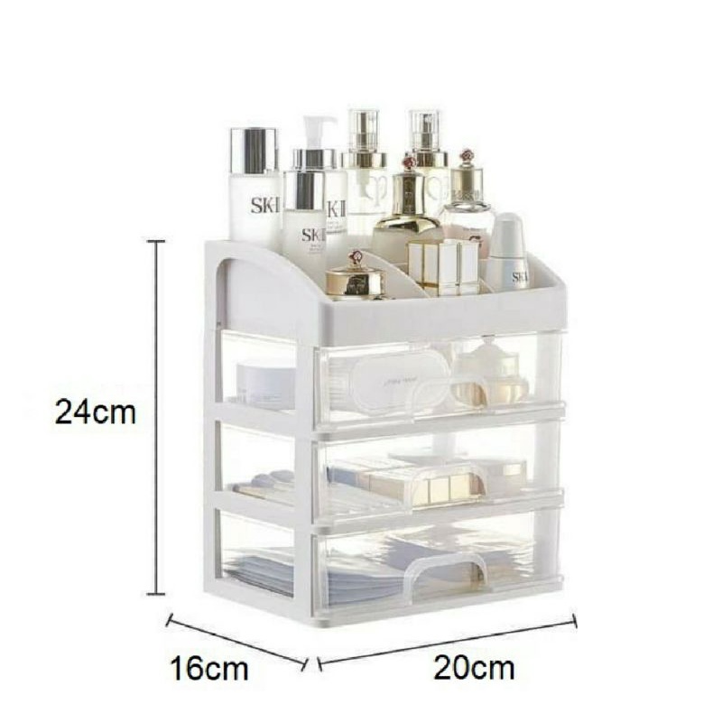 Rak Kosmetik Laci Kosmetik Plastik 3 Susun - Rak Makeup Organizer