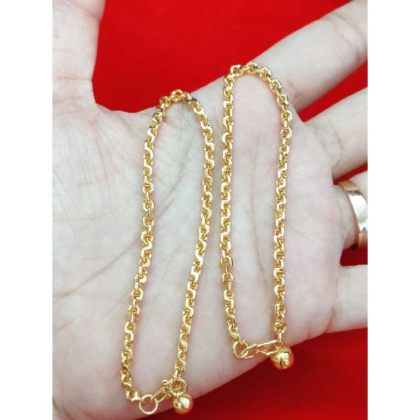 GELANG TANGAN RANTE NORI POLOS/RANTE MEDAN PERAK 925 LAPIS EMAS 24K WARNA GOLD