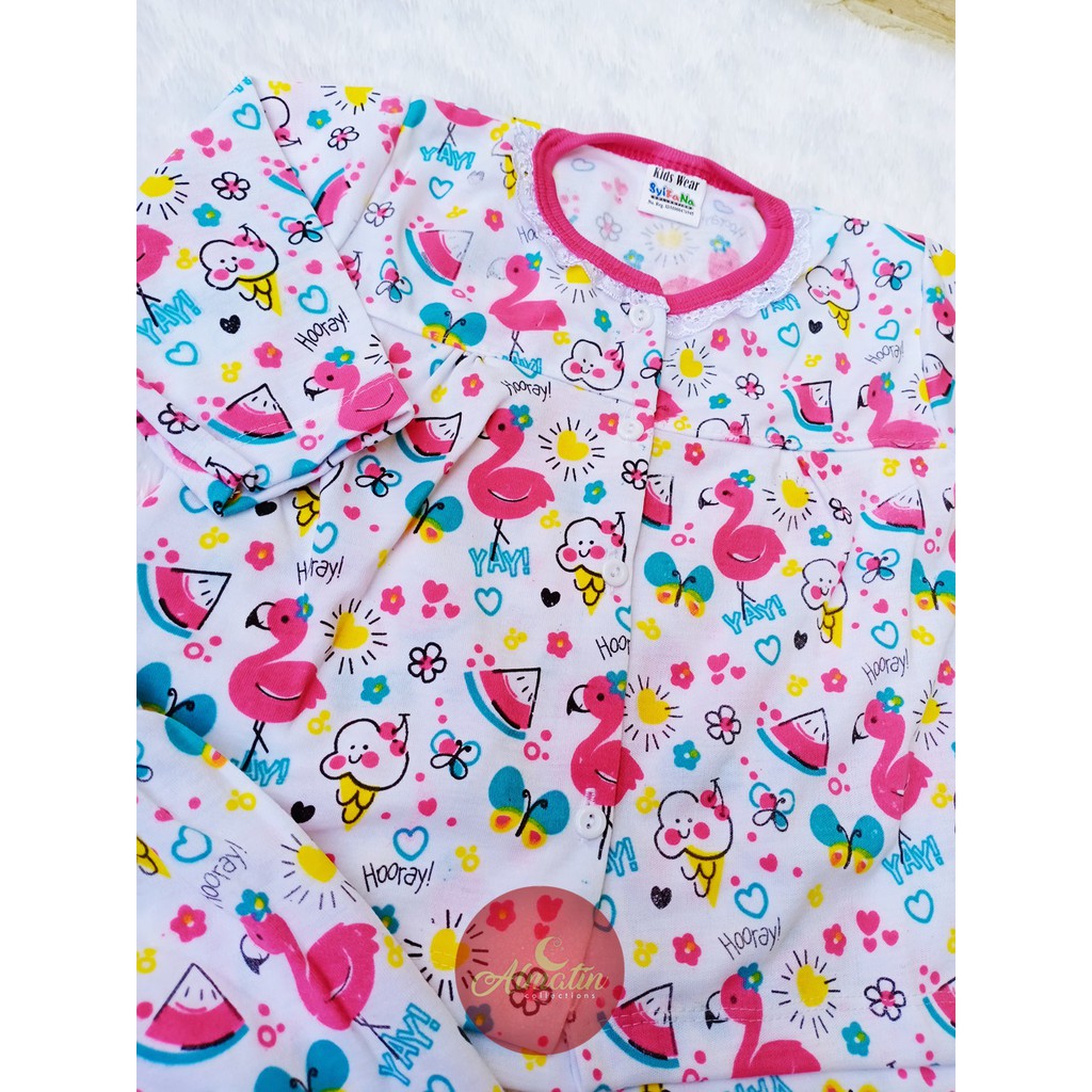 Setelan Baju Bayi / Piyama Bayi Perempuan Lengan Panjang, 3-18 Bulan, Motif Lucu, Bahan Adem, Lembut