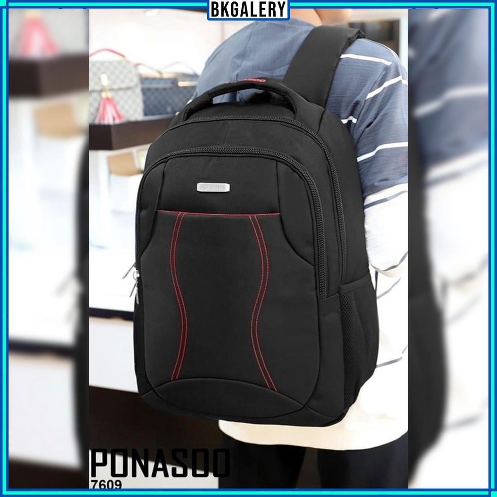 Bisa (COD) tas ransel laptop Ponaso 7609 import batam / tas ransel punggung backpack laptop terbaru