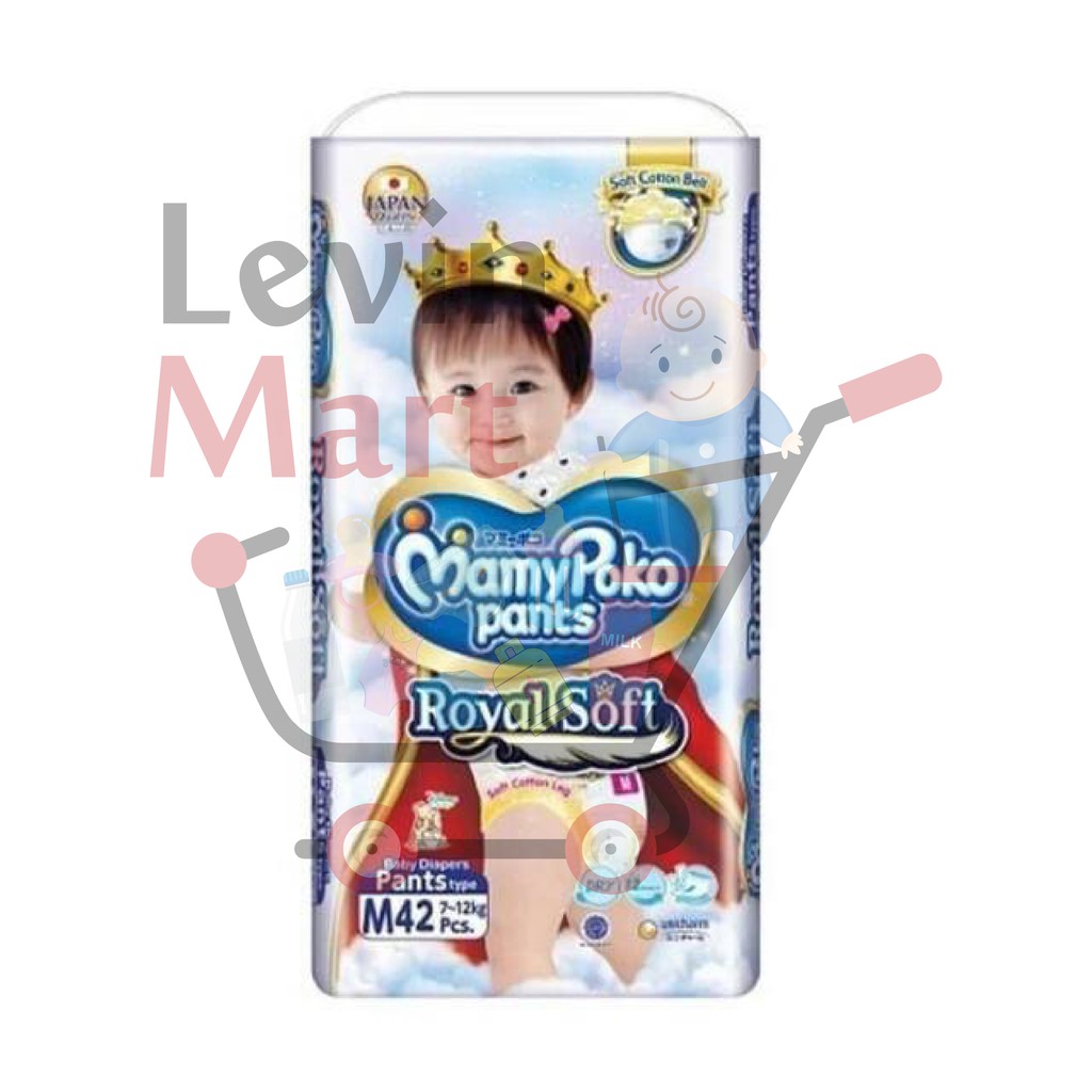 MAMY POKO ROYAL SOFT PANTS/POPOK CELANA MAMYPOKO SIZE M UNTUK BERAT 7-12 KG/BOYS M42/GIRLS M42