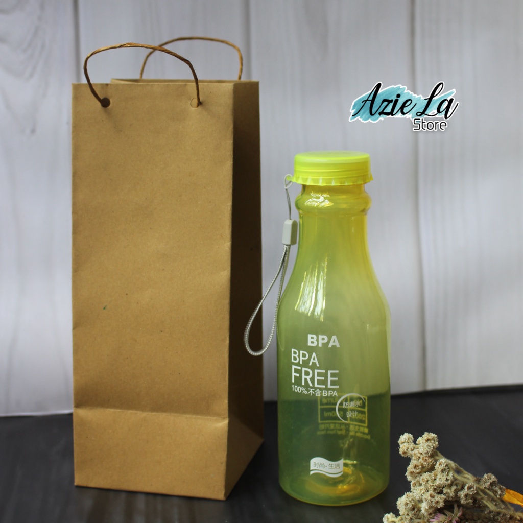 PAPER BAG BOTOL POLOS UKURAN 10x10x25 | paper bag my bottle