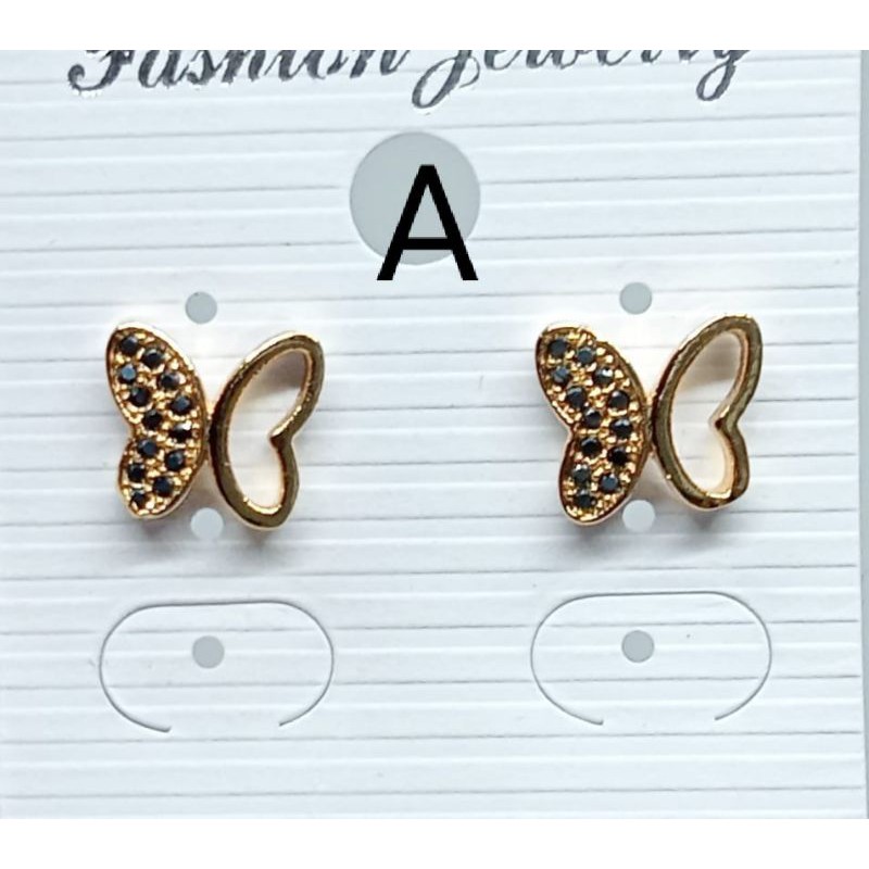 RJJ10. Anting tusuk xuping wanita lapis emas dgn mata zircon