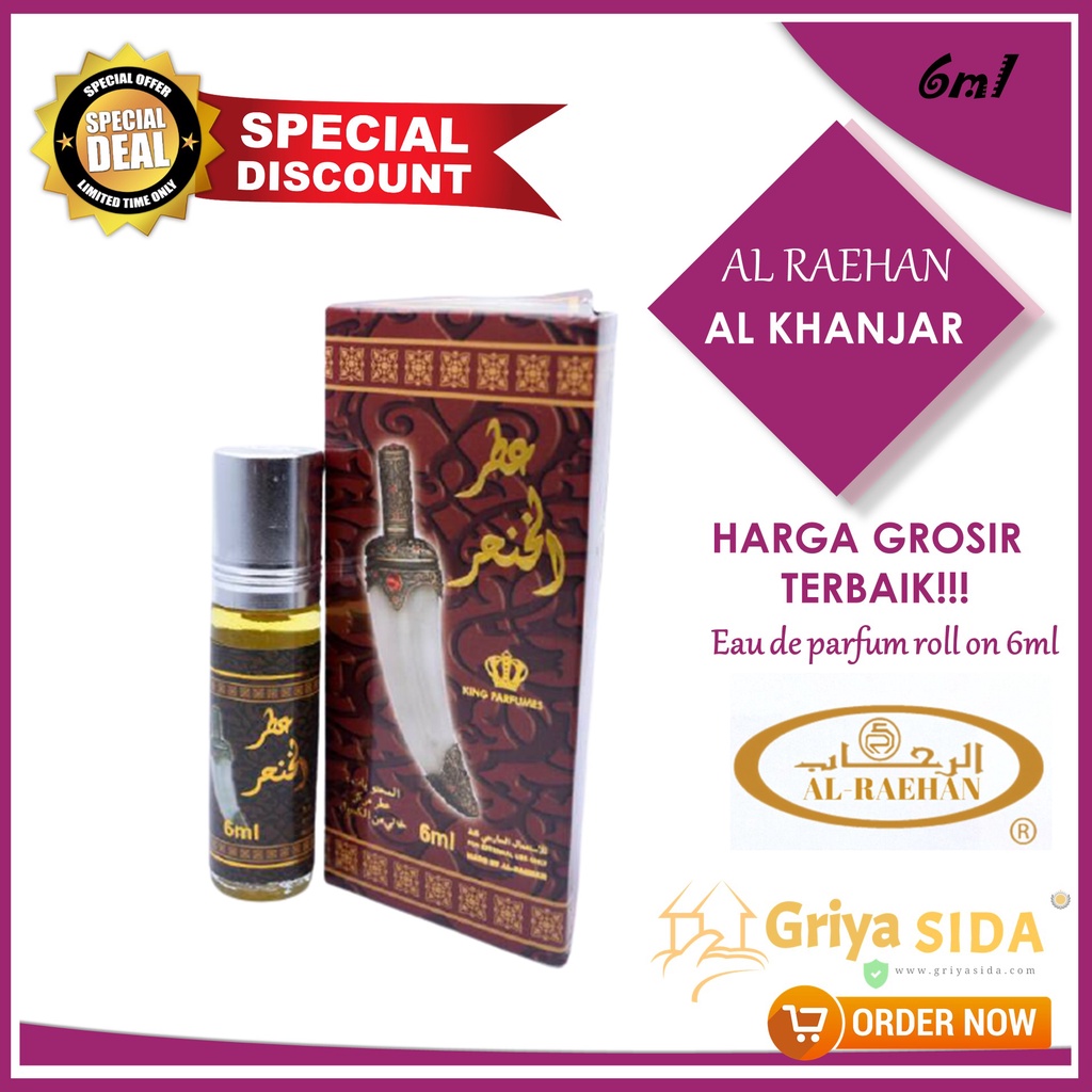 Parfum Al khanjar 6ml alraehan aroma ALKHANJAR al raehan mirip al rehab parfum Harga grosir PROMO!!