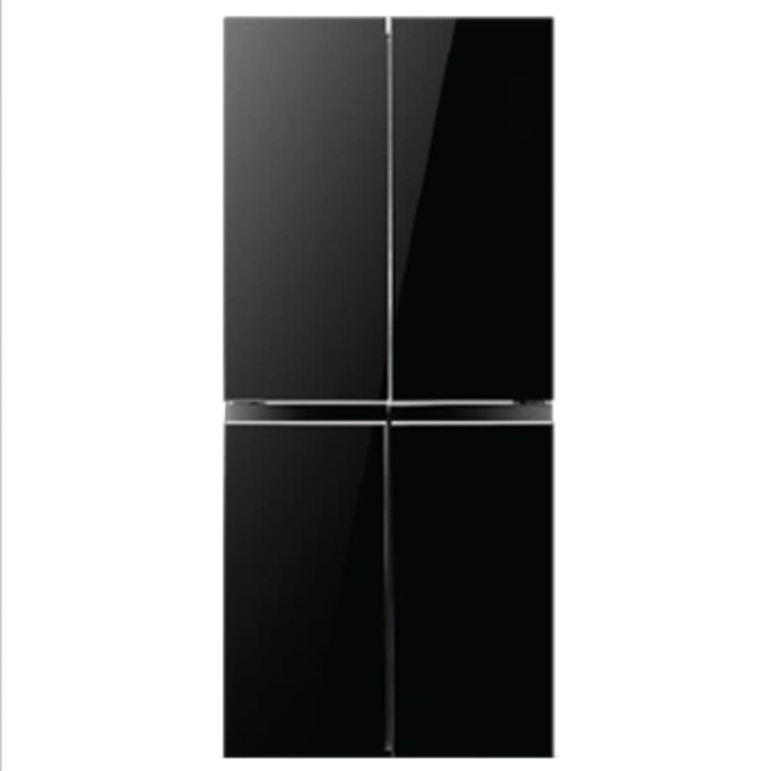 KULKAS SIDE BY SIDE 4 PINTU GEA G4D 404 WARNA HITAM BLACK GLASS