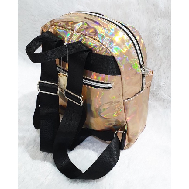 PROMO TERMURAH CUCI GUDANG Tas Ransel Fashion Hologram Magic Girls Cantik High Quality Import ( Medium 12&quot; )