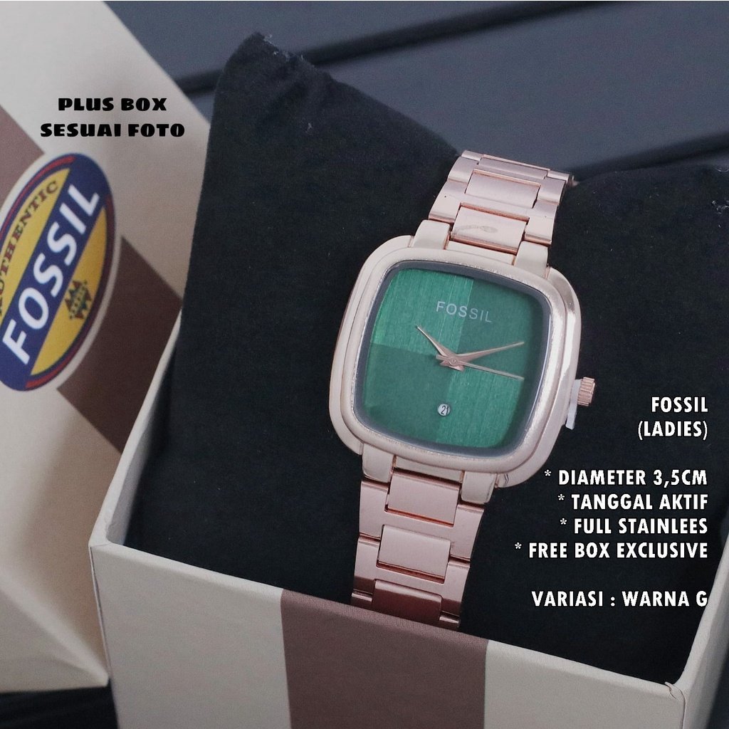 (FREE BOX) JAM TANGAN WANITA FASHION RANTAI BODY SEGI TANGGAL AKTIF