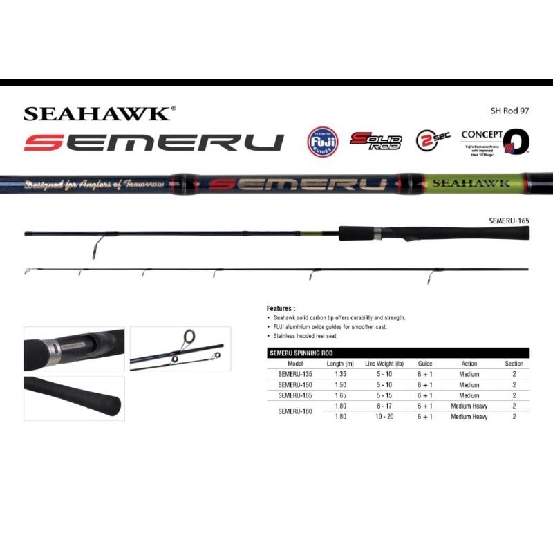 joran spinning seahawk semeru III 150 165 carbon solid