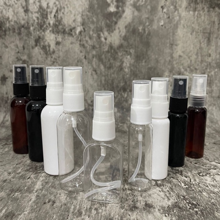 Botol Spray 60ml PET | TEBAL | IMPORT / FACEMIST/ Bening /Hitam /Tranprant