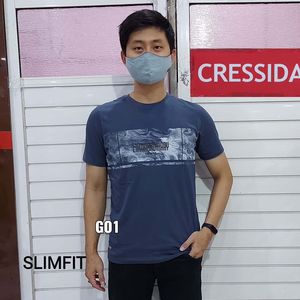 BB GO1 CRESSIDA KAOS SLIMFIT Cowok Baju Pria Lengan Pendek 100% Original