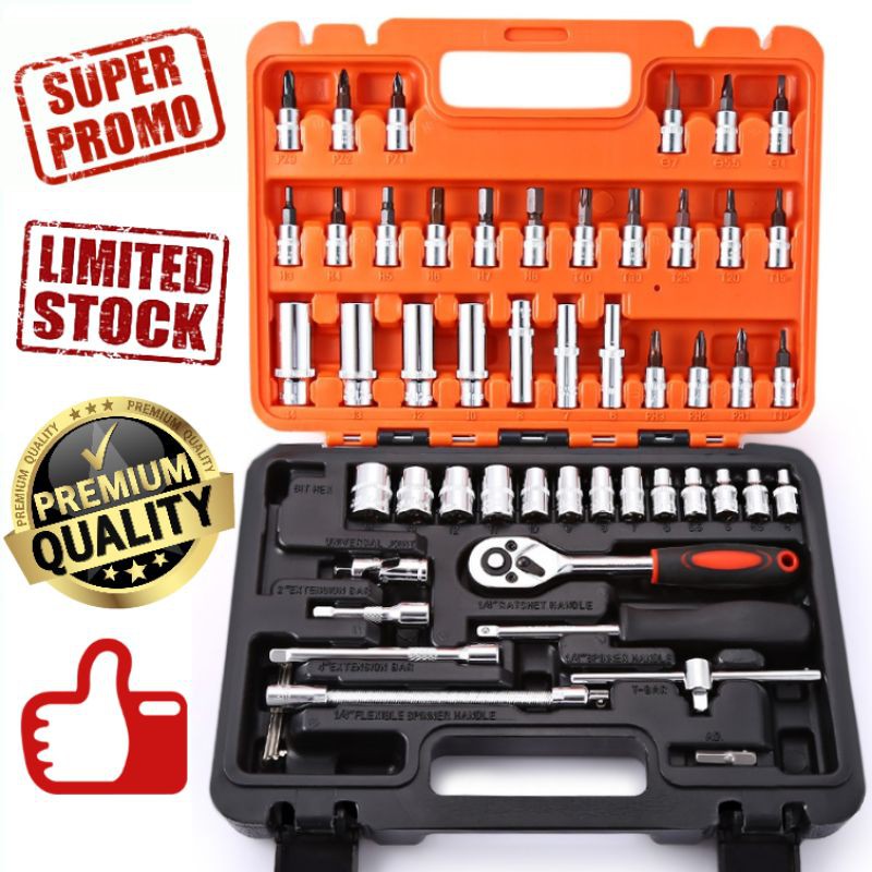 Kunci Sok set - kunci shock - Kunci Pas ring Sock Set - tool set bike - Ratchet wrench - Obeng set