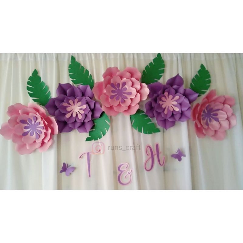 Paket Paper Flowers Backdrop Murah ENGAGEMENT / Dekorasi Tunangan