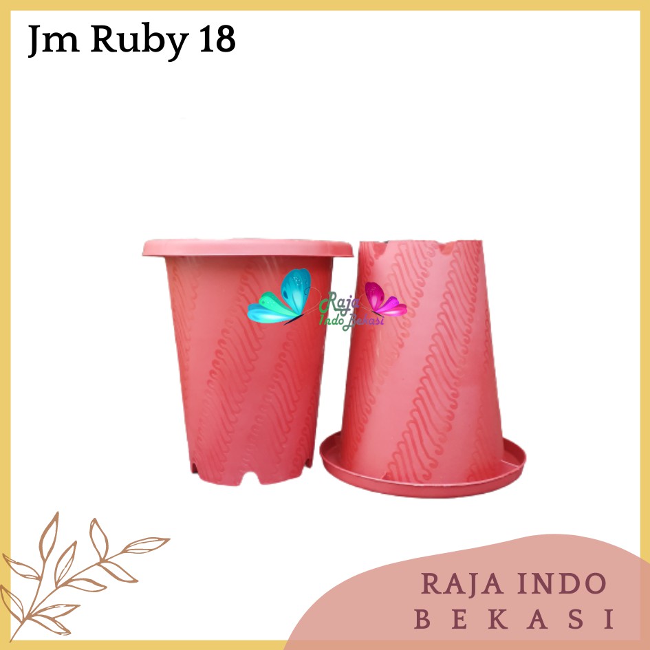 Pot Jm Ruby 18 Coklat Merah Bata Motif Astor Uk Mirip Pot Ypt Yogap 15 17 18 19 Murah Tebal