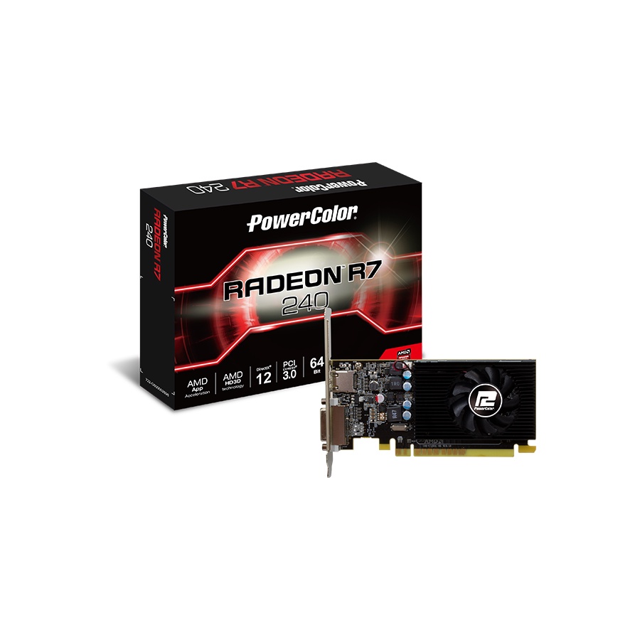 VGA POWERCOLOR R7 240 2GB GDDR5 OC | Resmi Radeon R7240 2G DDR5