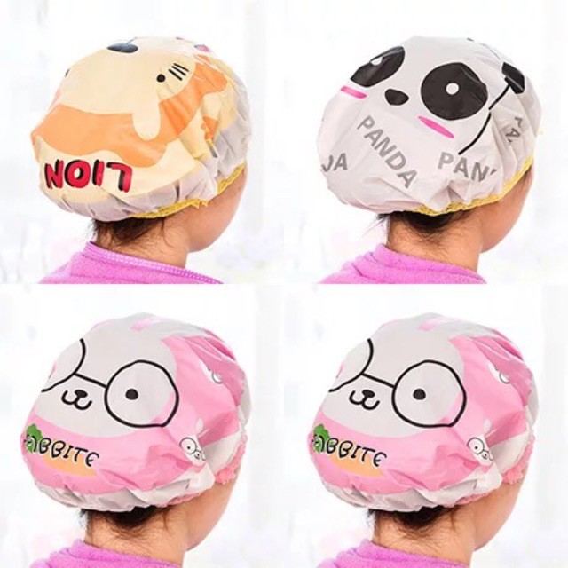 Shower Cap Topi Pelindung Penutup Kepala Rambut Lucu Waterproof Topi Keramas Anti Air