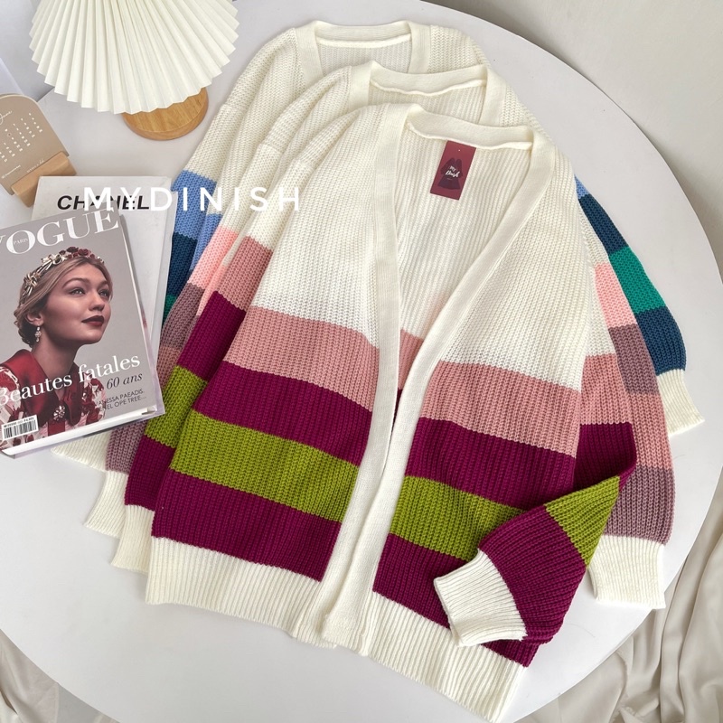 Nuri Rainbow Cardy - Cardigan Wanita Terbaru