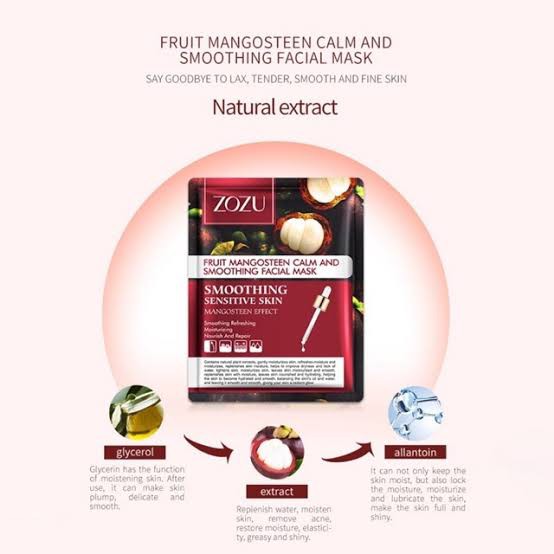 Zozu Fruits Sheet Mask Extract Natural Hydrating Facial Mask Masker Wajah Ekstrak Buah Buahan