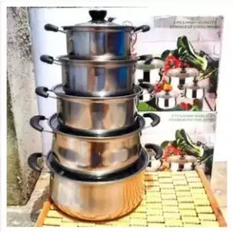 COD PANCI SET 5 PCS TUTUP KACA / PANCI SET STAINLESS / Zafka Store